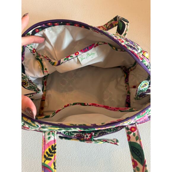 Vera Bradley Retired Lunch Date Tote Bag Viva la Vera Cosmetic Paisley NWOT - Picture 2 of 6